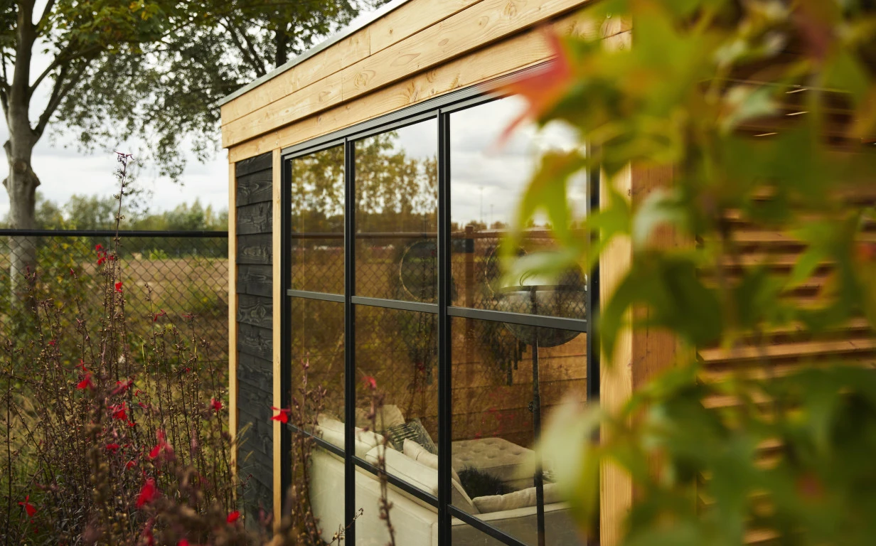 Vaste Glaswand Metallook 376 x 220 cm - Afbeelding 4